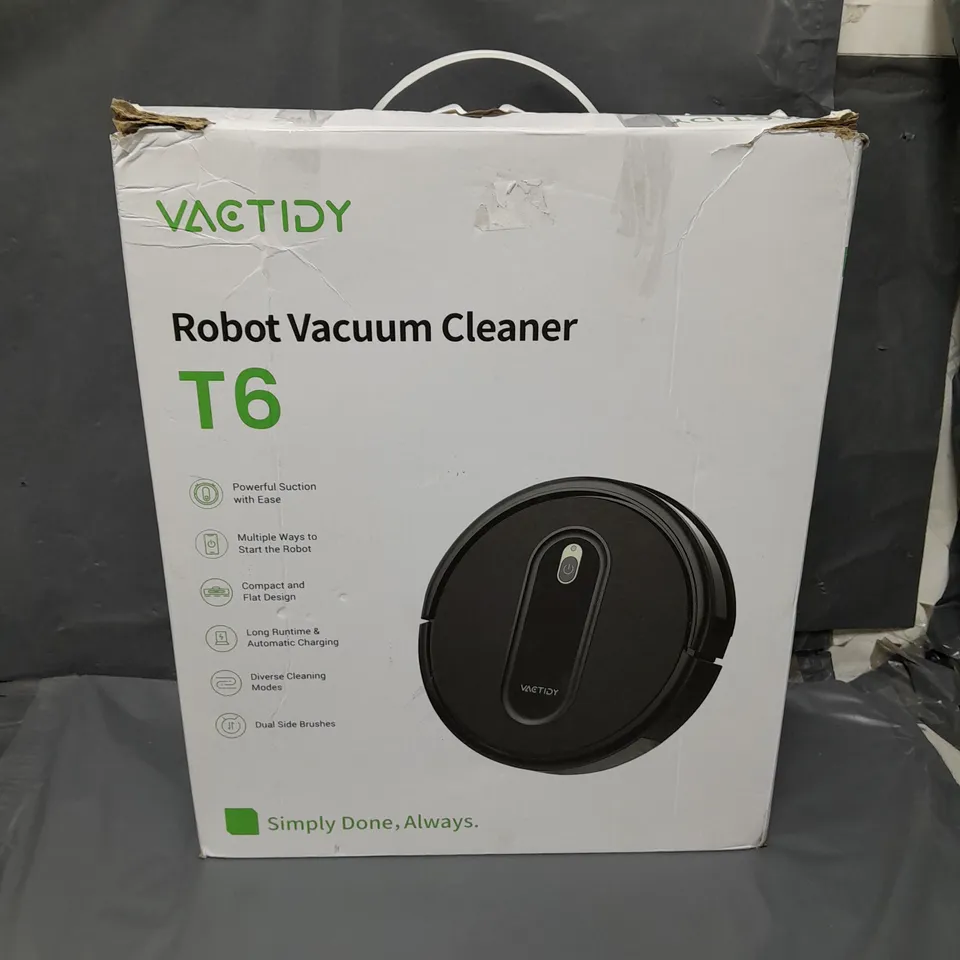 BOXED VACTIDY T6 ROBOT VACUUM CLEANER 