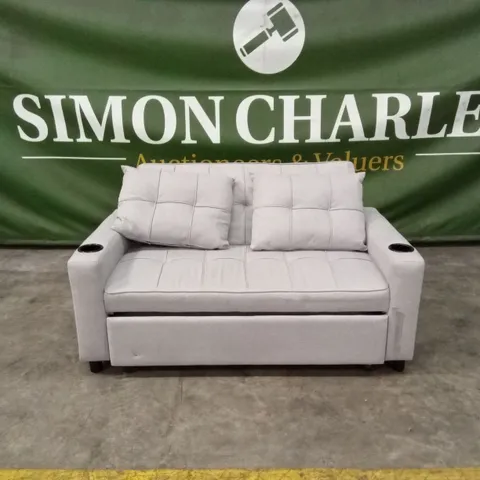 HUDSON 2 SEATER FABRIC UPHOLSTERED PULL-OUT SOFA BED