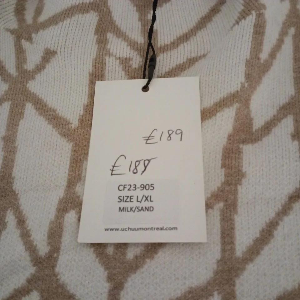 UCHUU MONTREAL MILK/SANDAL SWEATER LARGEG/EXTRA LARGE TAGGED