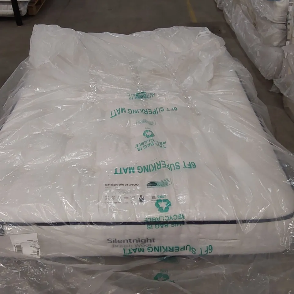 QUALITY BAGGED SILENTNIGHT BRITISH WOOL 2400 150CM KING SIZED MATTRESS 