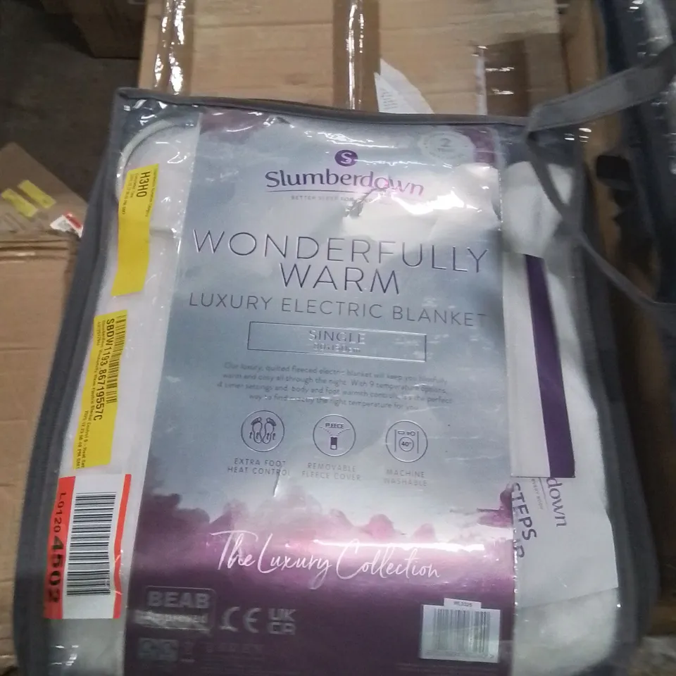 BAGGED SLUMBERDOWN WONDERFULLY WARM ELECTRIC BLANKET WITH 9 HEAT SETTINGS SINGLE 