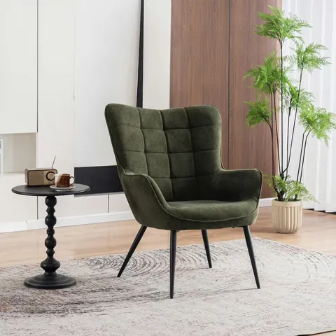 BOXED VERA OCCASIONAL CHAIR - GREEN (1 BOX)