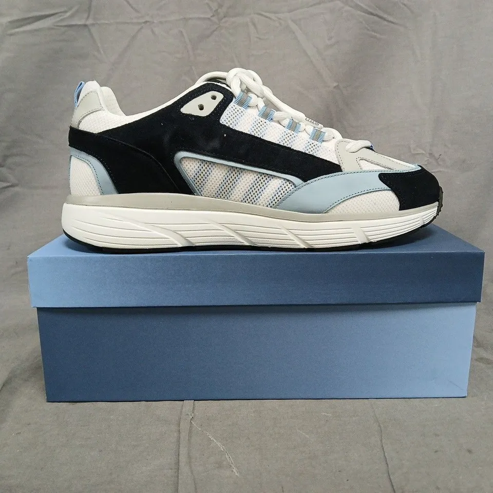 BOXED PAIR OF CLEENS HYPER RUNNER TRAINERS IN PACIFIC SIZE UK 12.5