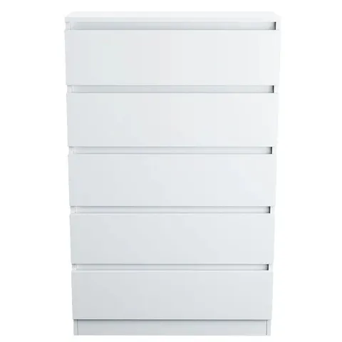 BOXED DELOISE 5-DRAWER CHEST OF DRAWERS (2 BOXES)