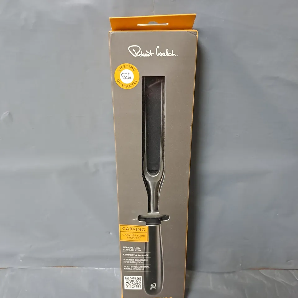 BOXED ROBERT WELCH SIGNATURE CARVING FORK - 7.5"