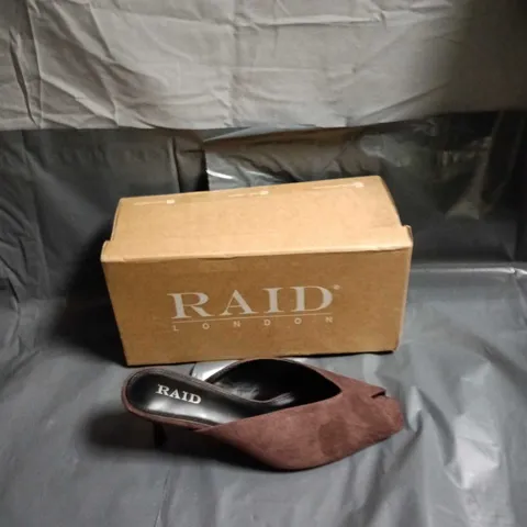 RAID LONDON BROWN SUEDE MULES – UK SIZE 6