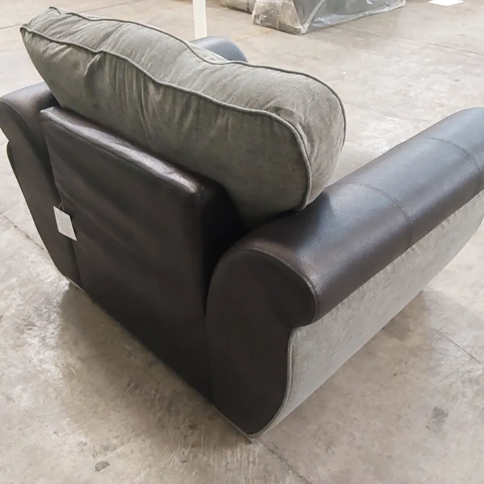 DESIGNER DANUBE CHAIR WITH SCATTER CUSHION - BLACK/GREY