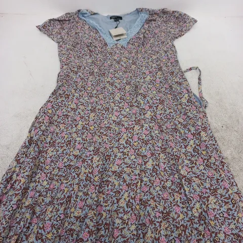NOBODYS CHILD KACEY MIDI DRESS – PURPLE DITSY FLORAL, UK 10