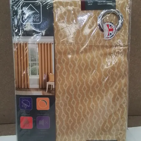 BRAND NEW ENHANCED LIVING BLACKOUT THERMAL CURTAINS 168 X 183CM (YELLOW)