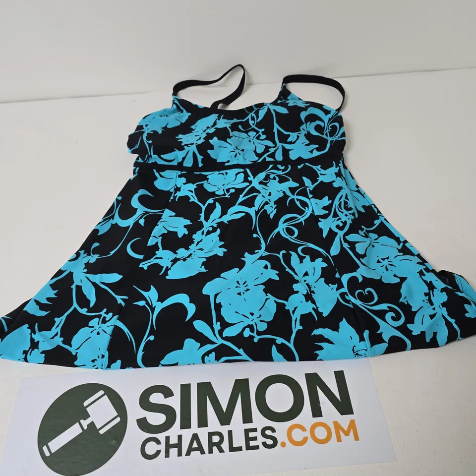 BONPRIX BLACK AND TURQUOISE SWIM DRESS SIZE 14