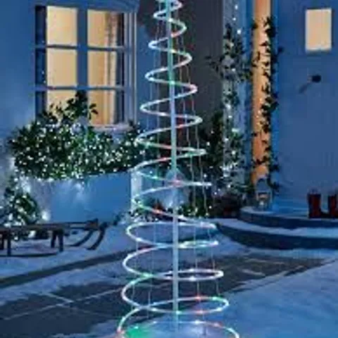 BOXED DESIGNER 1.8M DIGITAL LED SPIRAL ROPE LIGHT TREE - COLLECTION ONLY