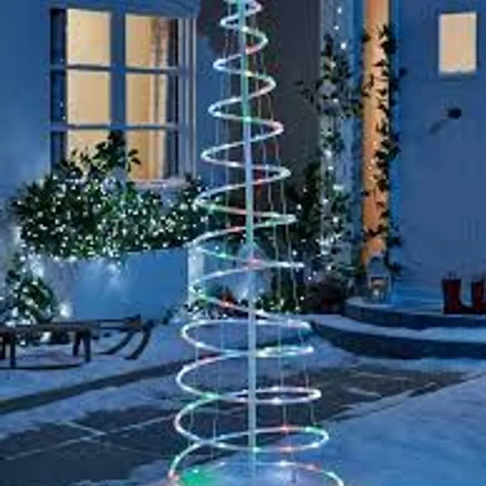 BOXED DESIGNER 1.8M DIGITAL LED SPIRAL ROPE LIGHT TREE - COLLECTION ONLY