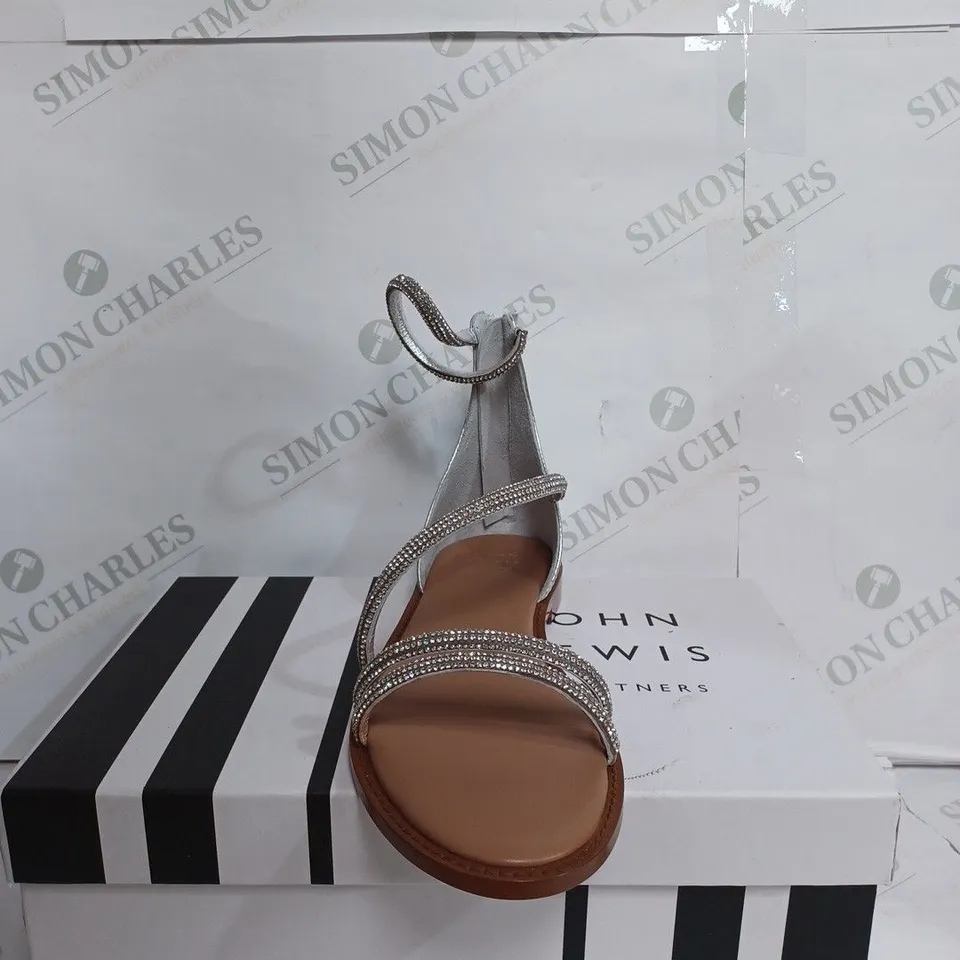 JOHN LEWIS NOELLE SILVER FLATS - SIZE 6