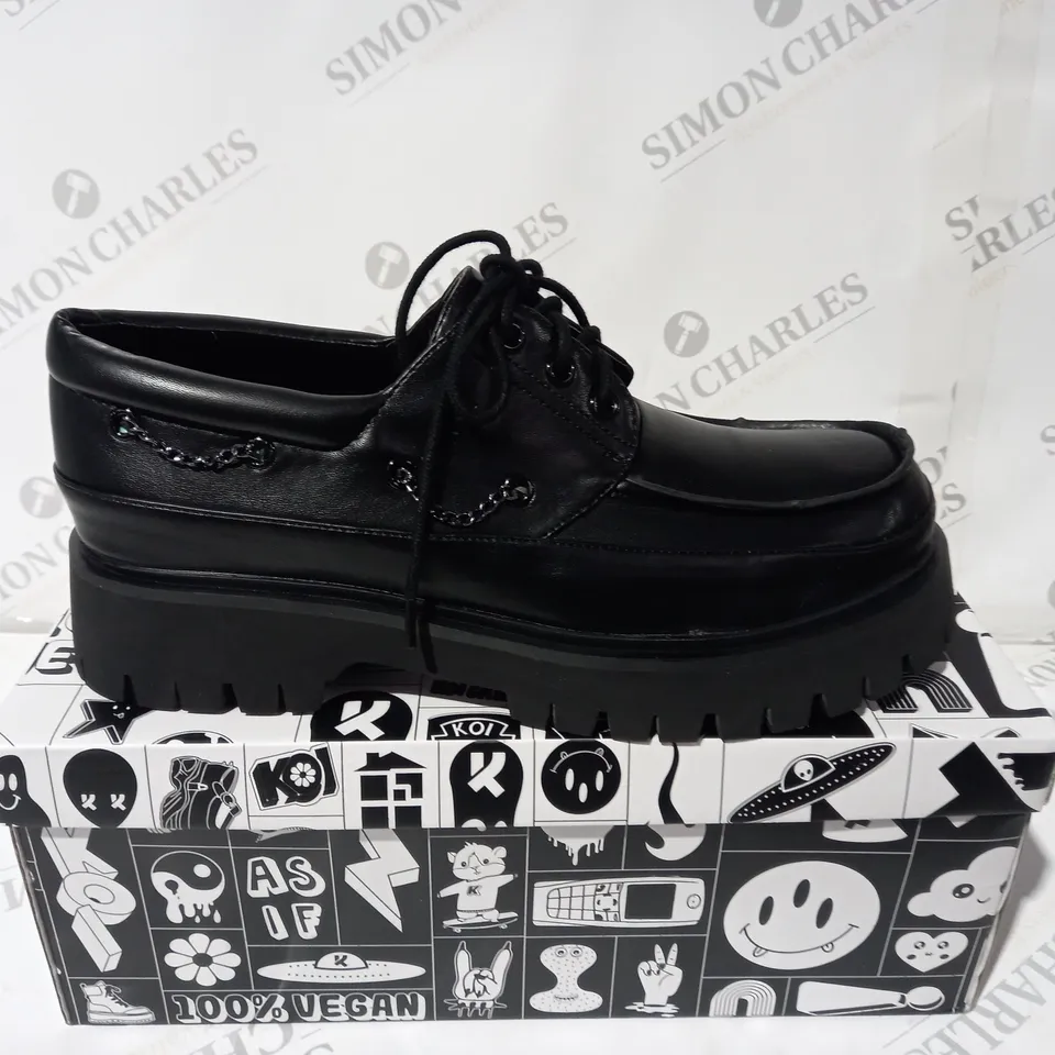 BRAND NEW BOXED PAIR OF KOI VEGAN THE OMEN TRIBAL MEN'S SPIKED LOAFERS  SIZE 10