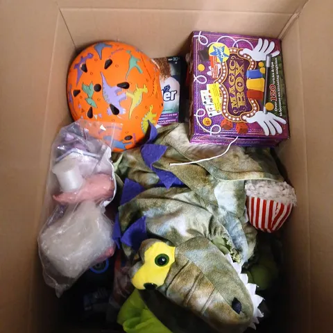 LARGE QUANTITY OF ASSORTED TOYS AND GAMES TO INCLUDE - FANCY DRESS. TEDDIES AND MAGIC BOX 