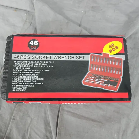 46-Piece Socket Wrench Set in Red/Black Case