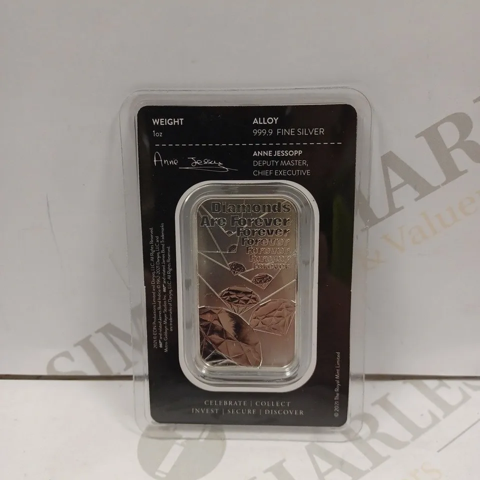 THE ROYAL MINT 007 SILVER BAR 1OZ