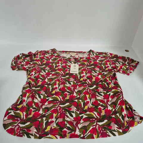 SEASALT CORNWALL BRYHER VIEW T-SHIRT β ABSTRACT PROTEA CHALK, UK SIZE 18