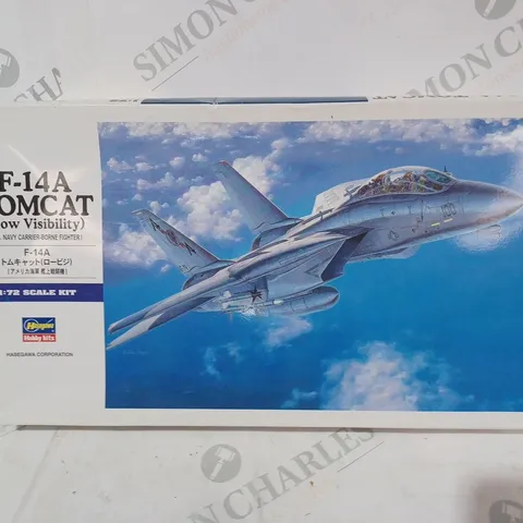 BOXED HASEGAWA 1:72 SCALE F-14A TOMCAT MODEL KIT