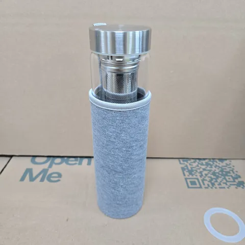 SMART WATER BOTTLE 450ML WITH INFUSER AND GREY SLEEVE