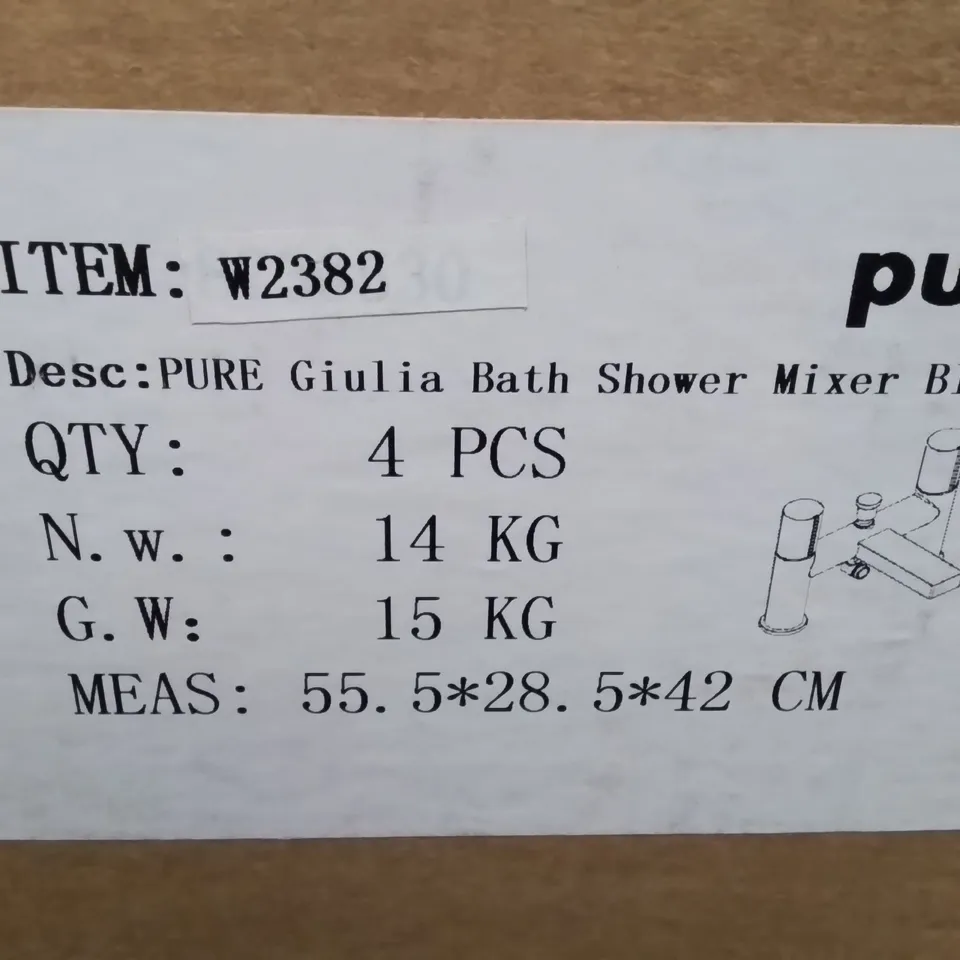 X4 BRAND NEW PURE GIULIA BATH SHOWER MIXER //BLACK