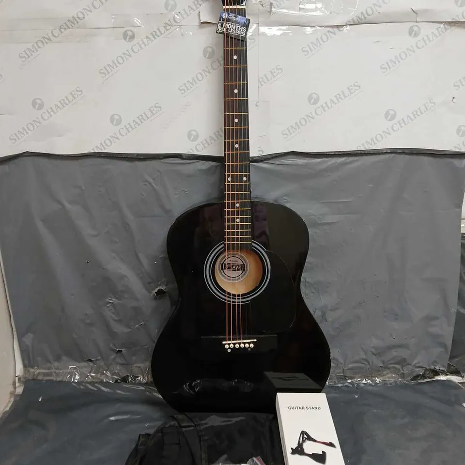 3RD AVENUE ACOUSTIC GUITAR IN BLACK  RRP £79.99