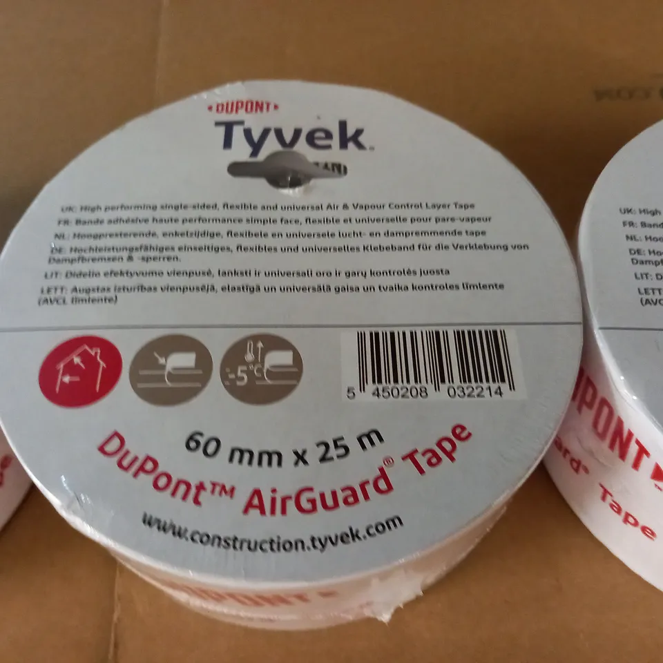 LOT OF 3 DUPONT TYVEK AIRGUARD TAP - 60M X 25M