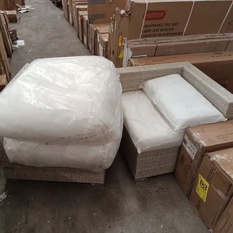 DUSK LISBON 2 SEATER GARDEN SOFA - NATURAL (2 PARTS)