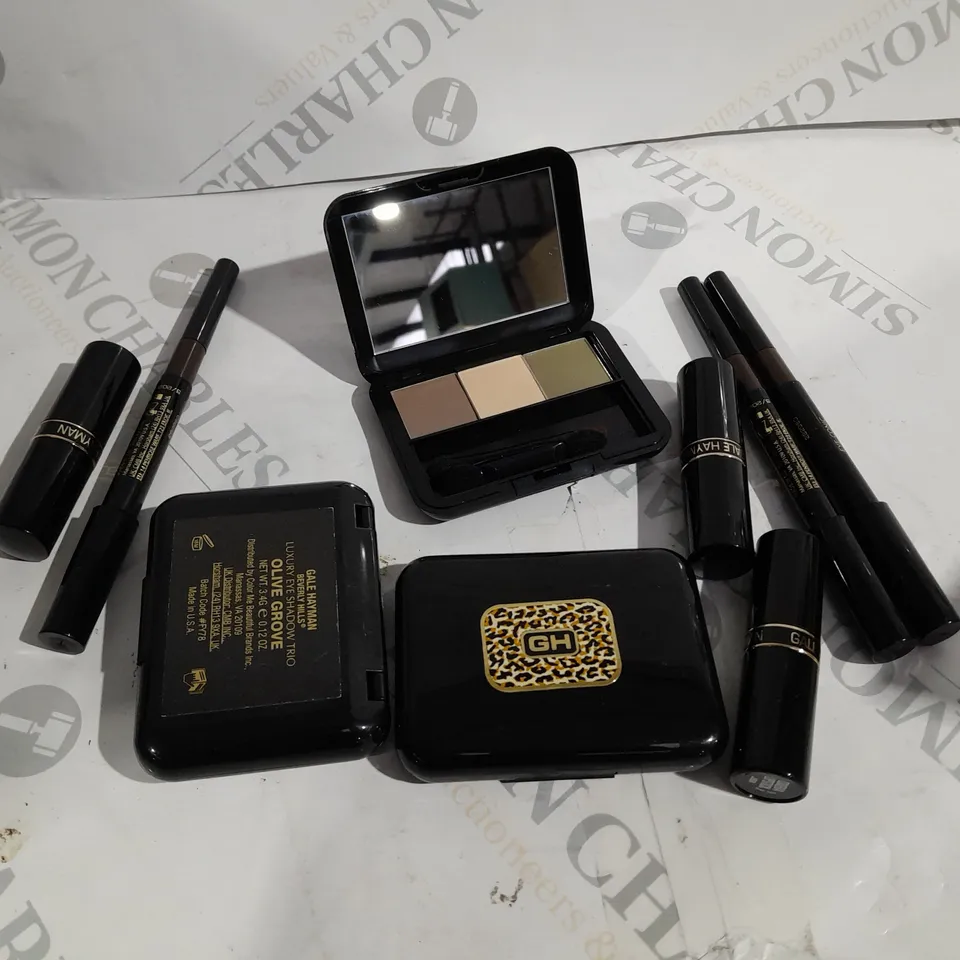 BOX OF APPROXIMATELY 8 MAKEUP ITEMS BY GH TO INCLUDE LIPSTICK, LASH & LINER AND EYE SHADOW 