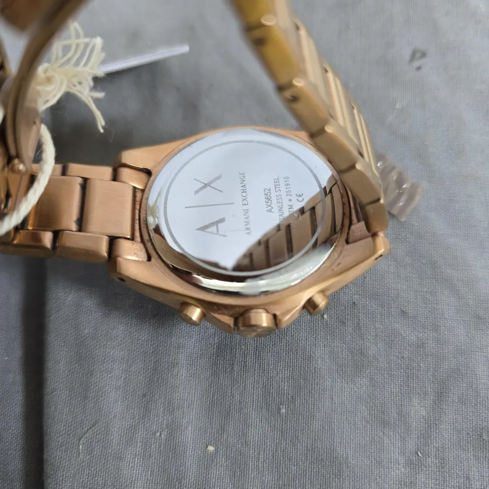 ARMANI EXCHANGE AX WOMEN'S ROSE GOLD CHRONOGRAPH WATCH WITH CRYSTAL BEZEL