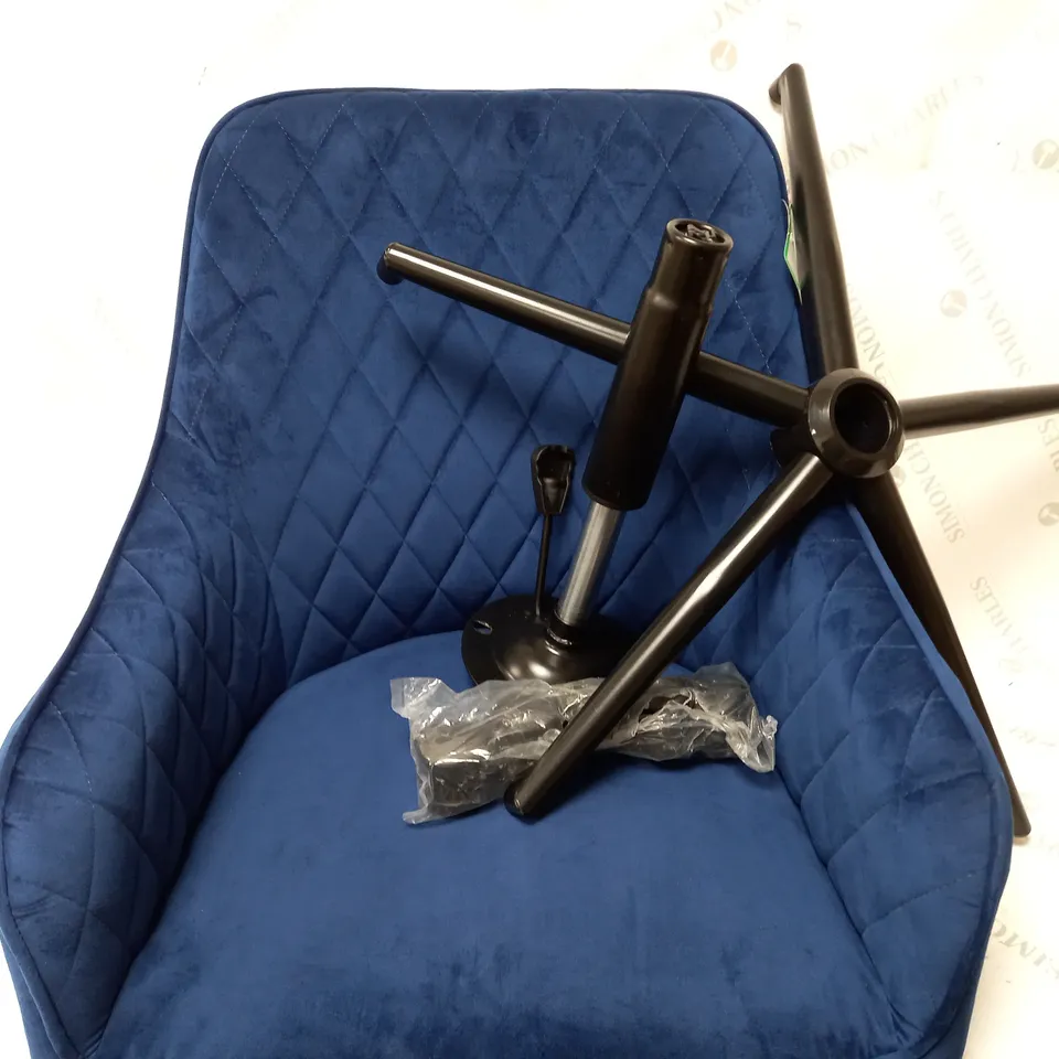 BOXED DIAMOND OFFICE CHAIR IN NAVY  RRP £119