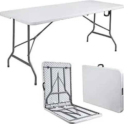 BOXED ANJI DEPOT 6FT TRESTLE TABLE HEAVY DUTY FOLDING TABLE - WHITE
