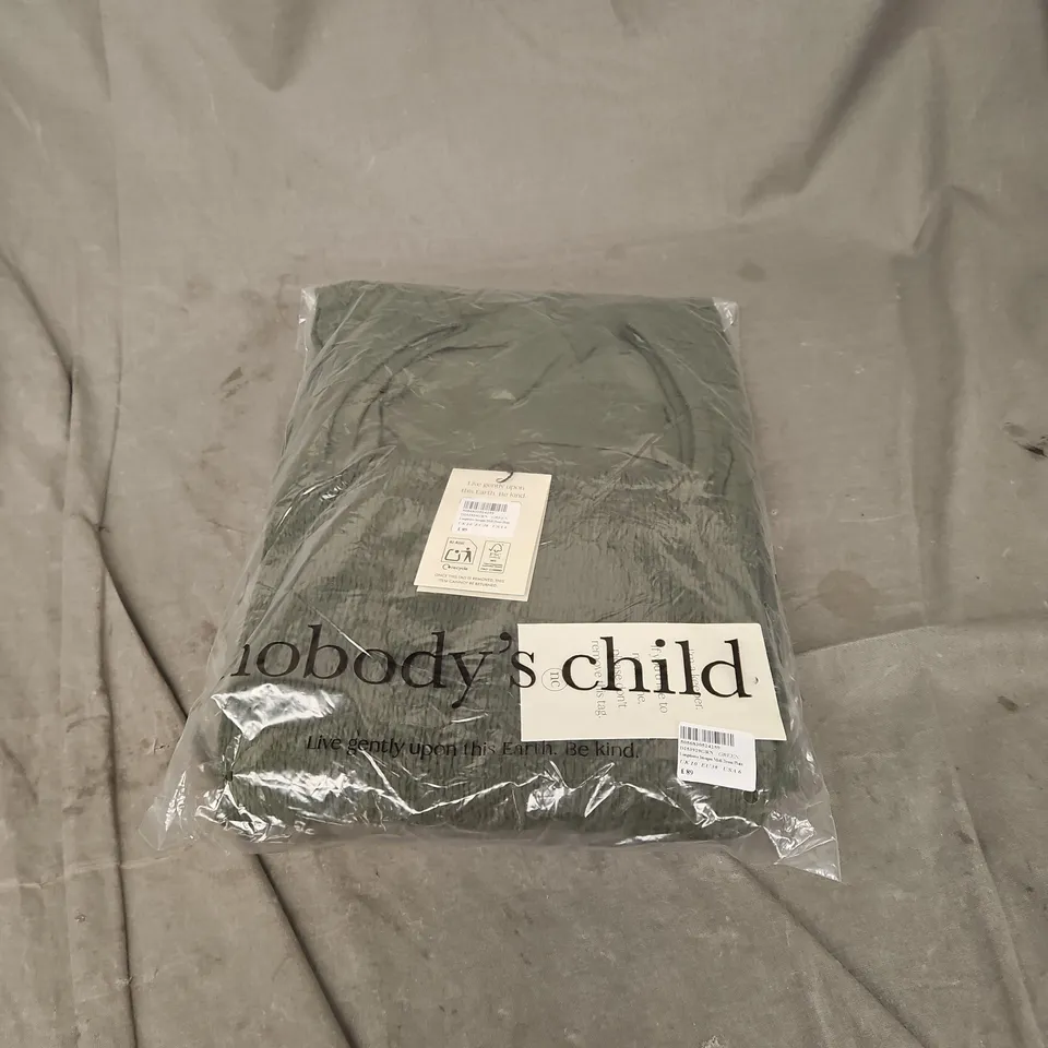 NOBODY'S CHILD IMOGEN LONG-SLEEVE MIDI DRESS IN GREEN – UK 10