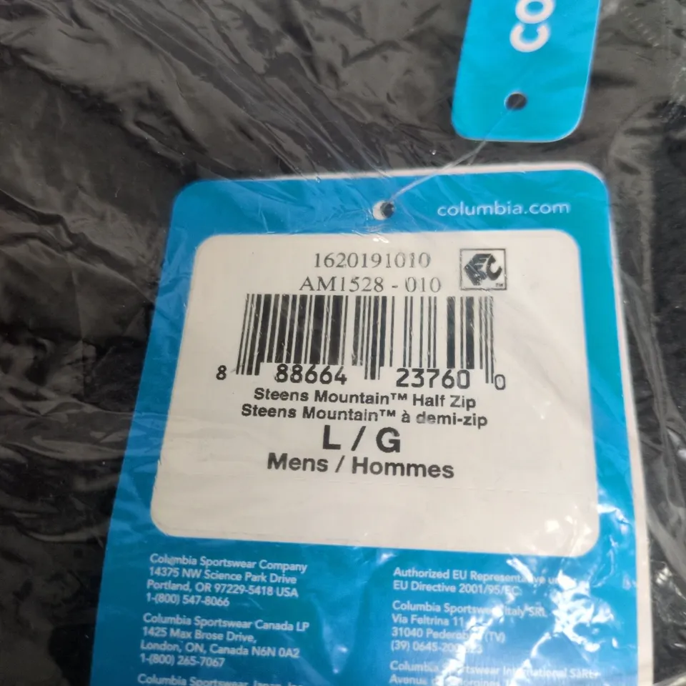 COLUMBIA STEENS MOUNTAIN HALF ZIP FLEECE – MEN’S UK LARGE (L/G), BLACK