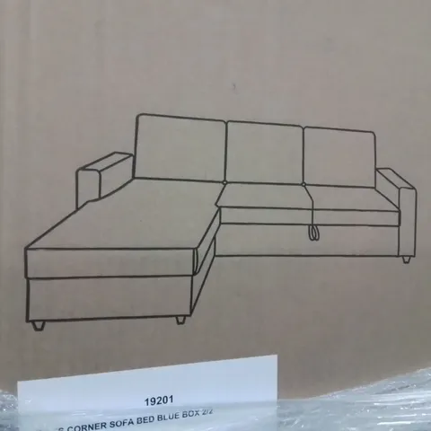 BOXED MYLES CORNER SOFA BED -BLUE- [2 BOXES]