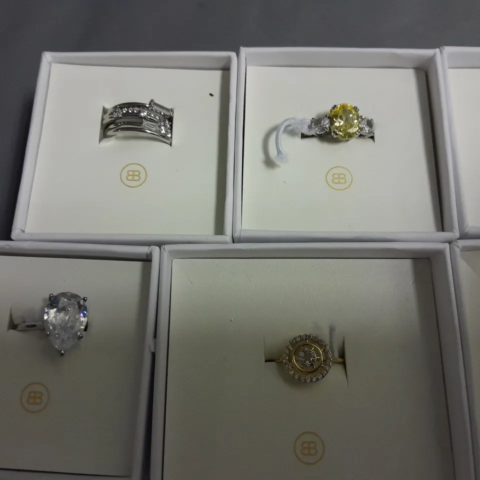 LOT OF 8 ASSORTED BOXED BUCKLEY LONDON RINGS