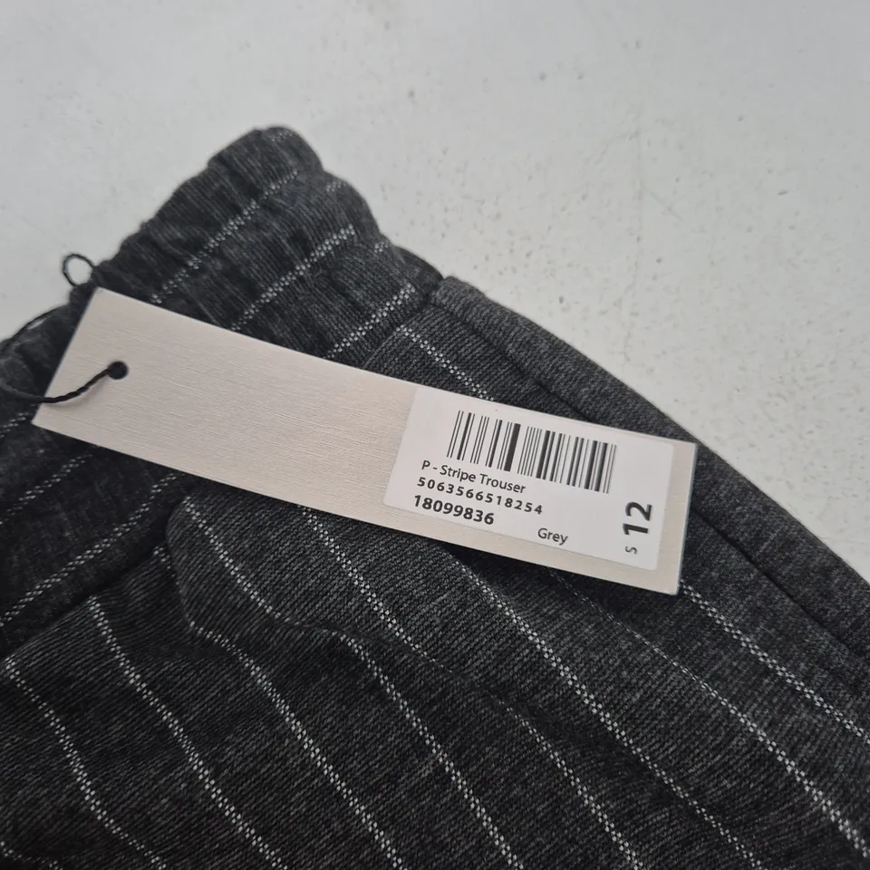 ROMAN PETITE GREY PINSTRIPE TROUSERS – SIZE UK 12