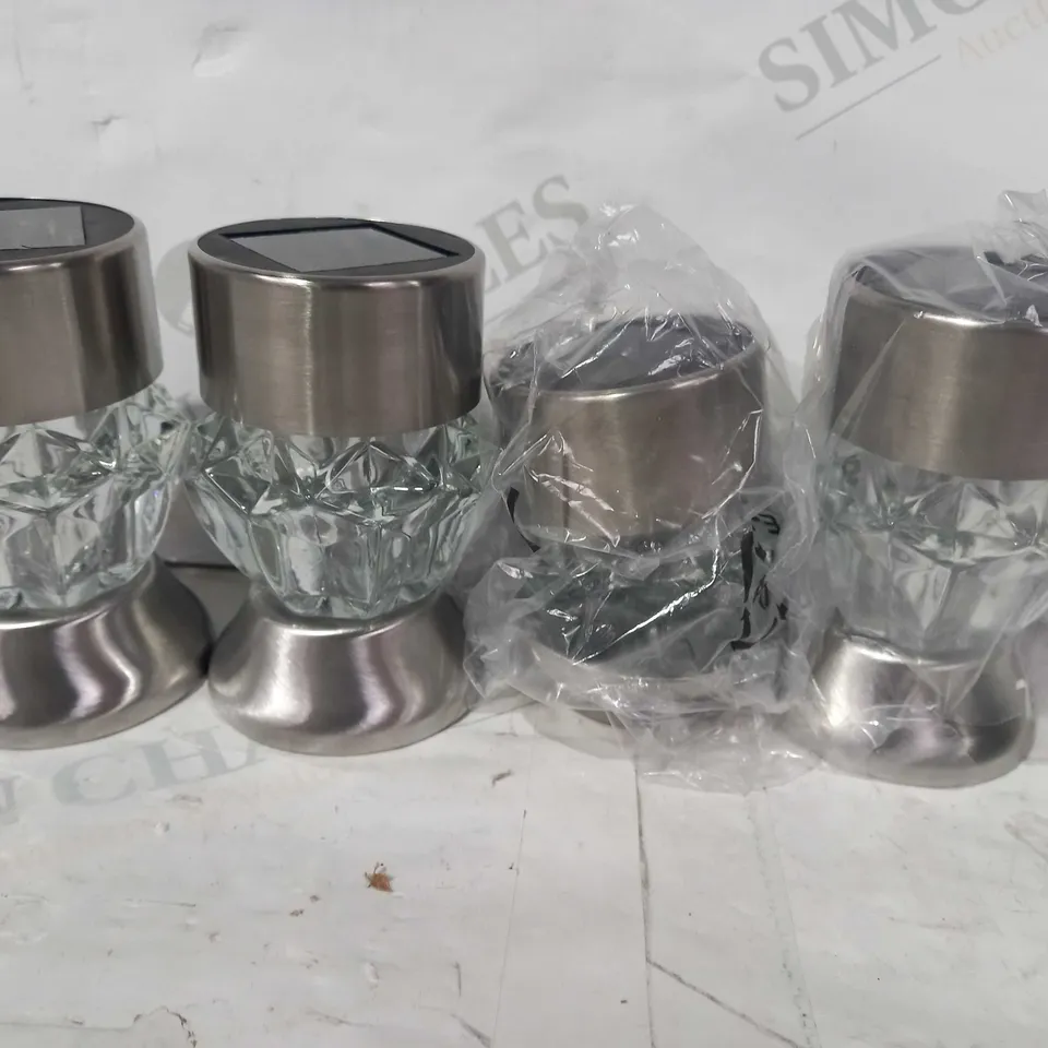 GARDEN REFLECTIONS SET OF 4 SOLAR COLOUR CHANGING POST LIGHTS