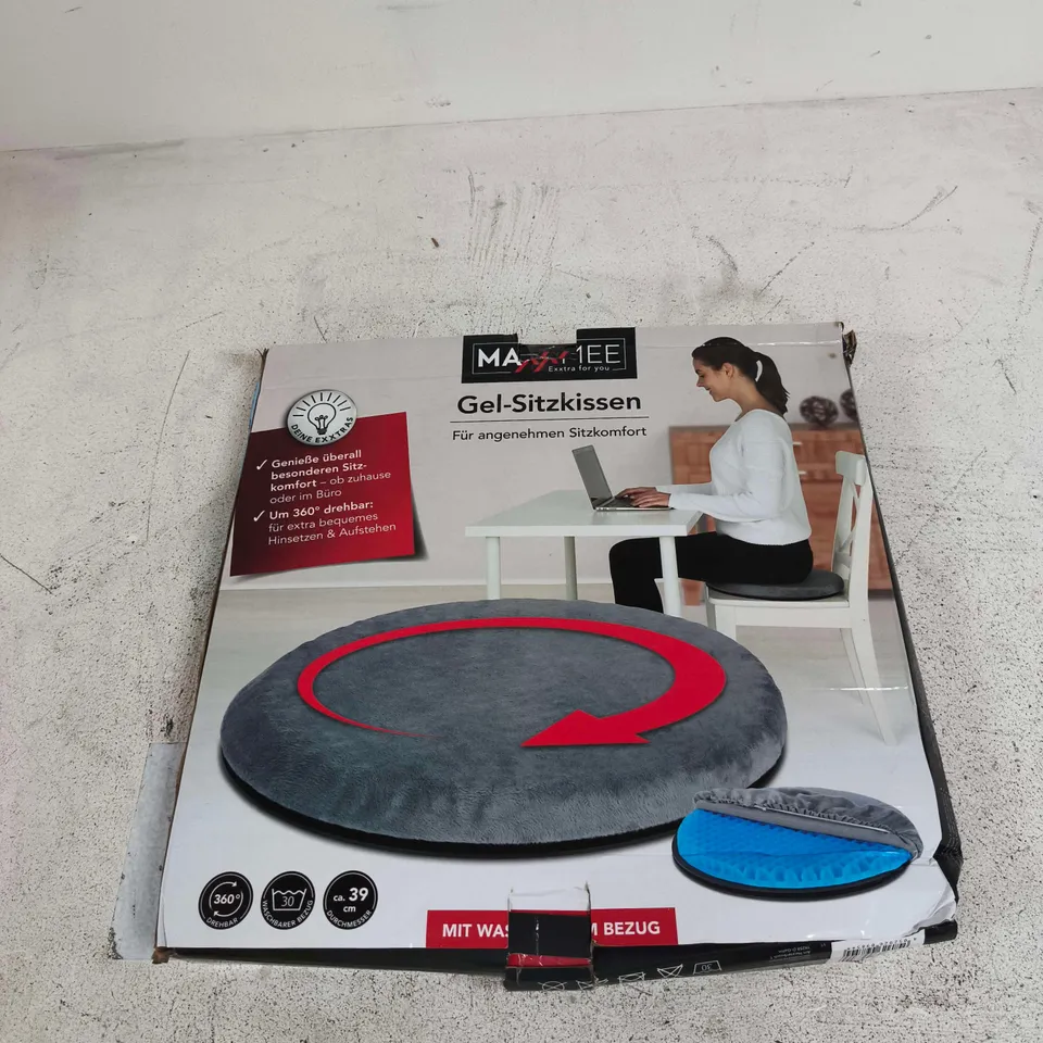 GEL SEAT CUSHION – ROUND GREY CUSHION WITH 360-DEGREE ROTATABLE DESIGN