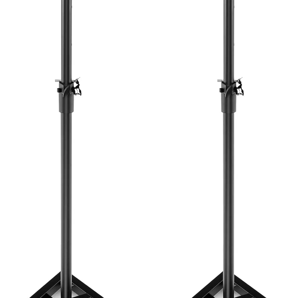 BOXED GIANTEX SET OF 2 STUDIO MONITOR STANDS ADJUSTABLE SPEAKER STANDS W/PLATE TOP & TRIANGULAR BASE - BLACK