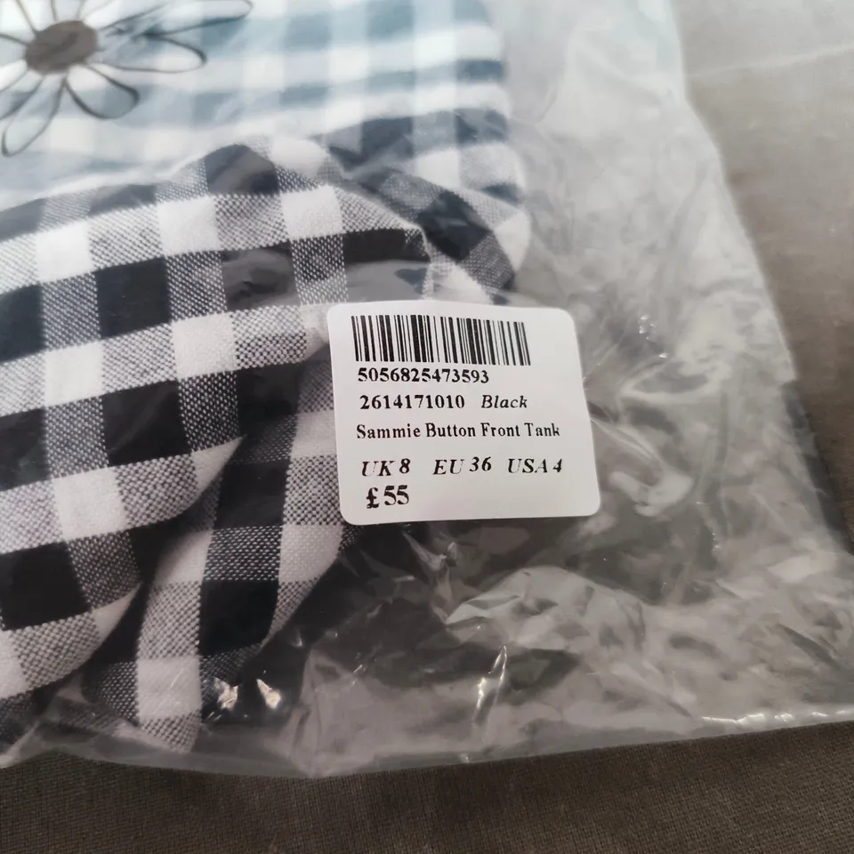 BAGGED NOBODYS CHILD SAMMIE BUTTON FRONT TANK - SIZE 8