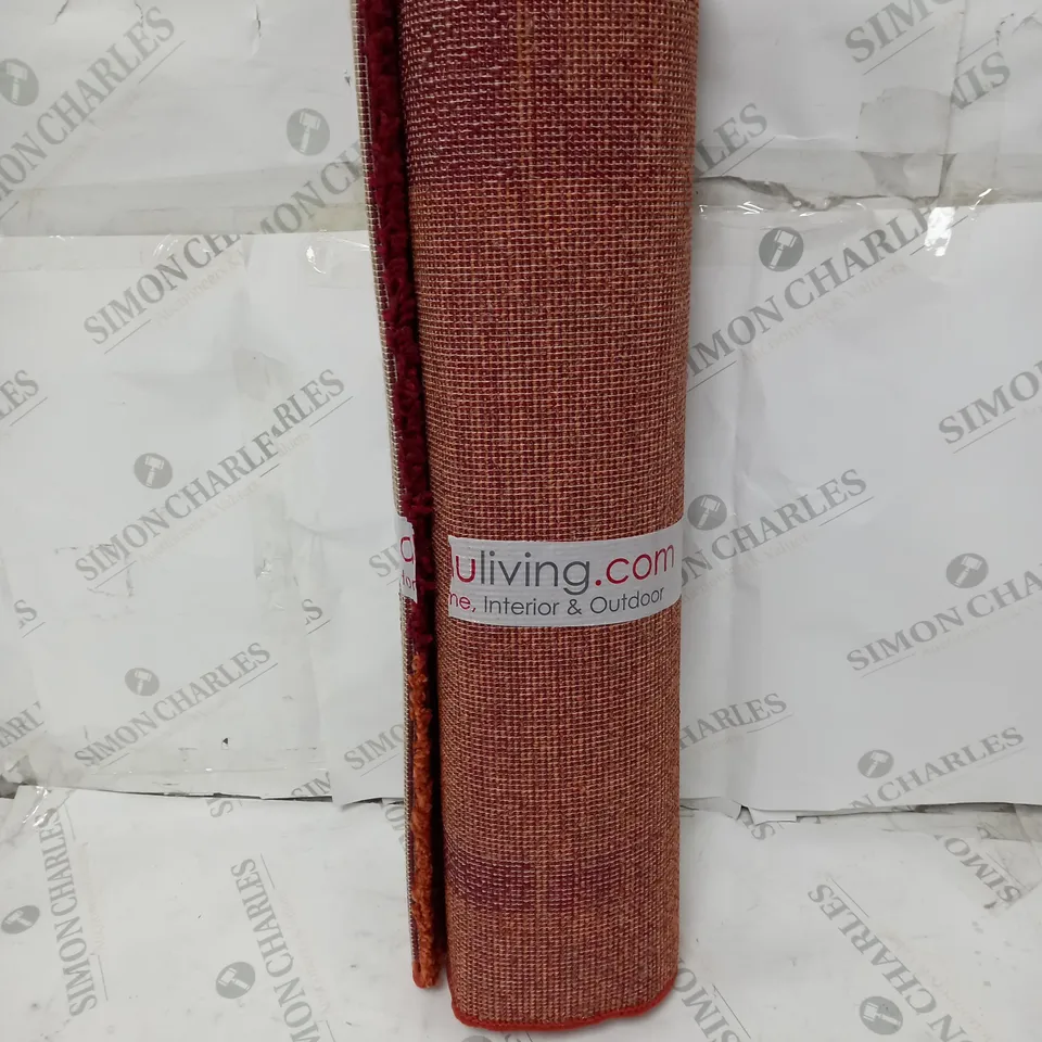 WELLNESS ORANGE RED AREA RUG 60 X 110CM