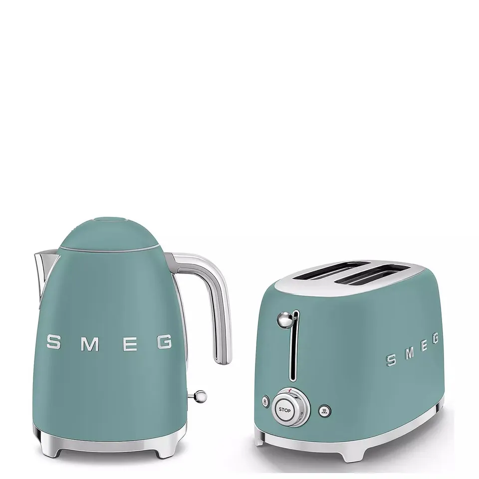 SMEG RETRO STYLE KETTLE AND 2-SLICE TOASTER - EMERALD GREEN
