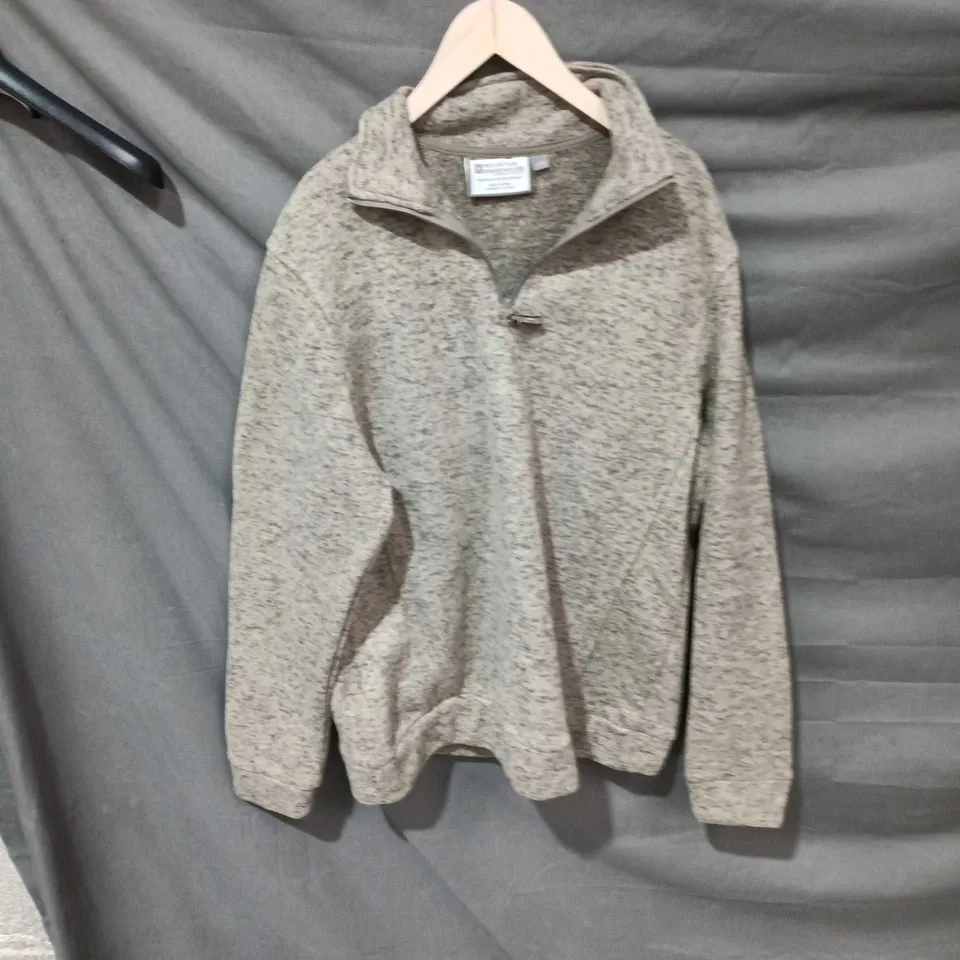MOUNTAIN WAREHOUSE GREY MARL FLEECE JACKET – ZIP FRONT, UK L (L/G)