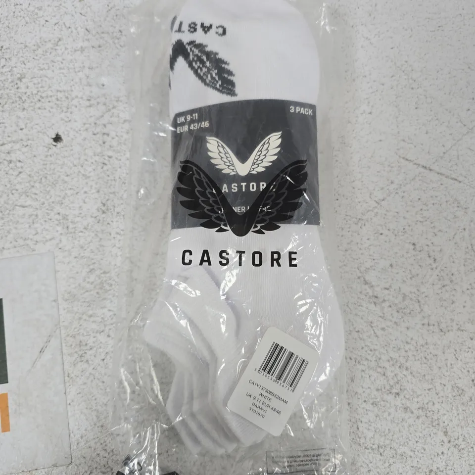 CASTORE WHITE SOCKS – 3 PACK, UK 9-11