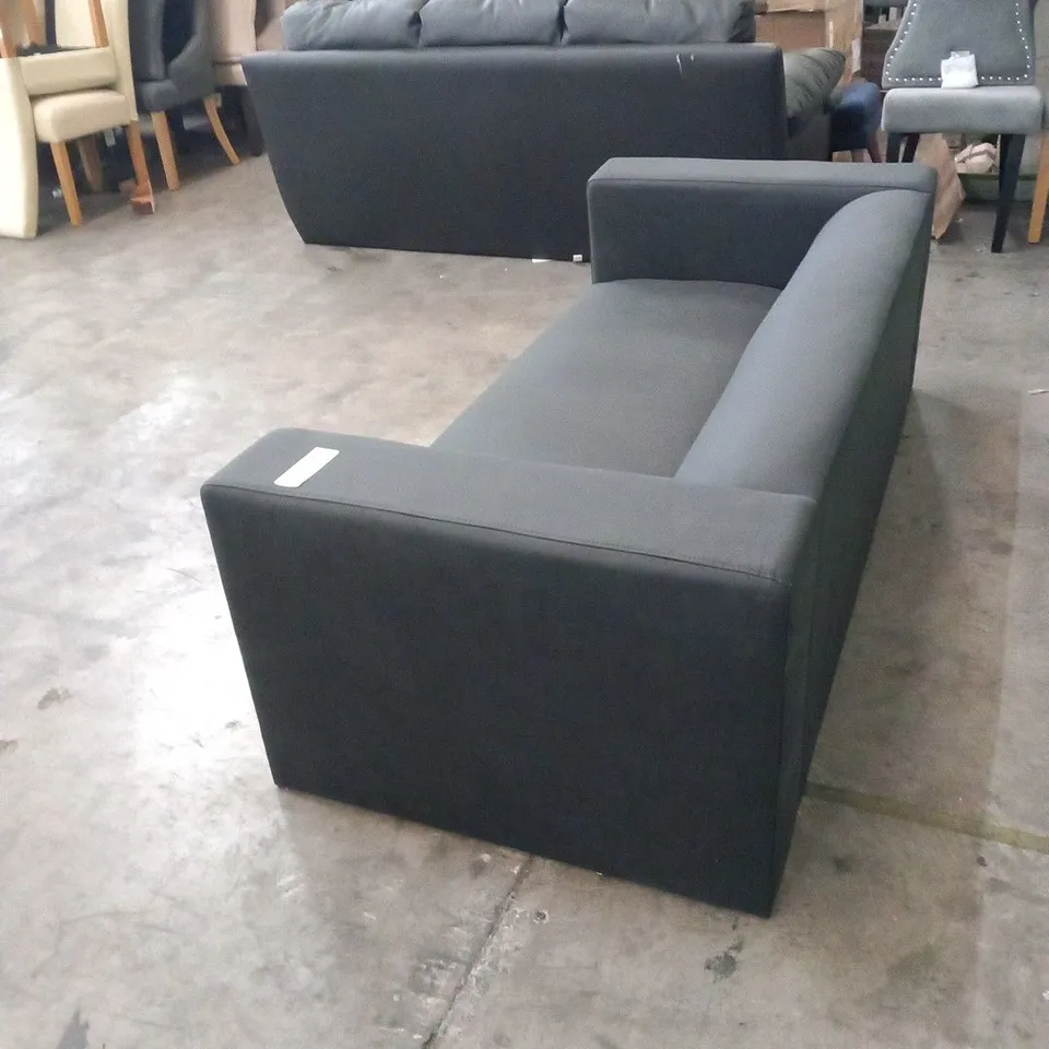 DESIGNER BLACK FABRIC TWO SEATER SOFA