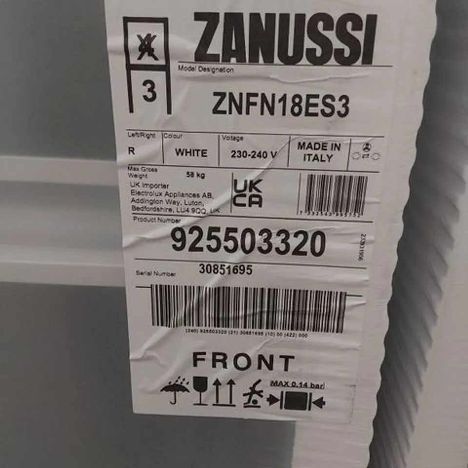 ZANUSSI SERIES 40 INTEGRATED FRIDGE FREEZER WHITE MODEL ZNFN18ES3 RRP £559