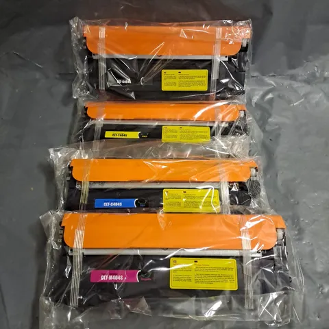 LOT OF 4 SEALED TONER CARTRIDGES IN BLACK/YELLOW/MAGENTA/CYAN