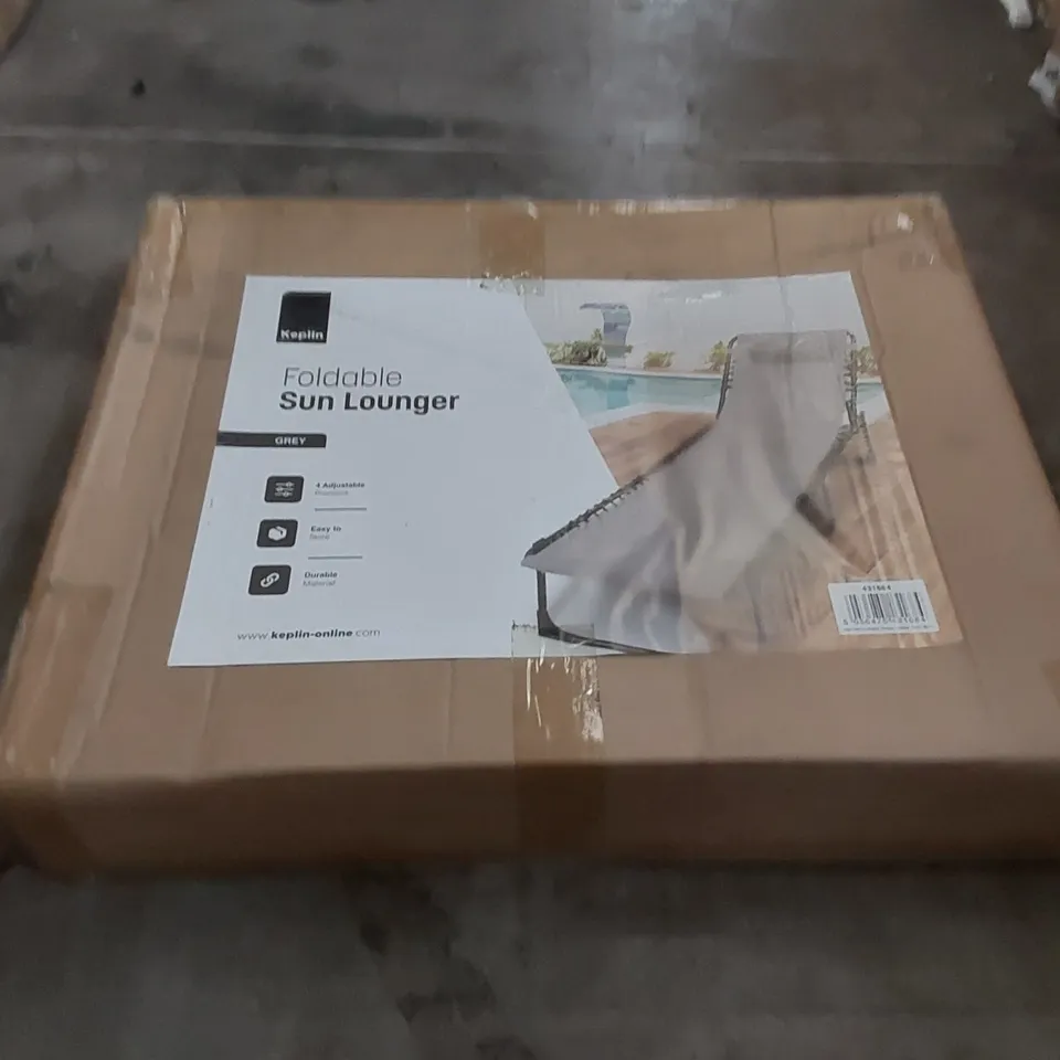BOXED KEPLIN FOLDABLE SUN LOUNGER -GREY-
