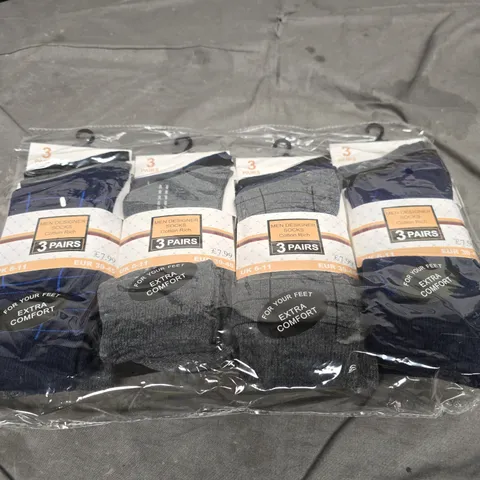 MEN'S DESIGNER SOCKS UK 6-11 – 3 PAIRS X4 (4-PACK) 